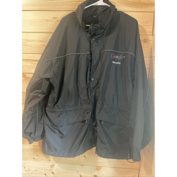 Vintage Google Security Black Jacket Zipper Button Up Excellent Condition Size L - Picture 1 of 16